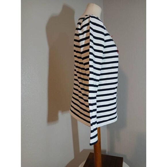Talbots Christmas Striped Crewneck Top Size Small - Picture 4 of 9